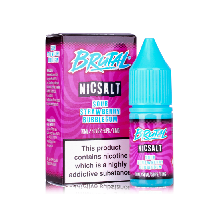 Sour Strawberry Bubblegum - Brutal Nic Salt