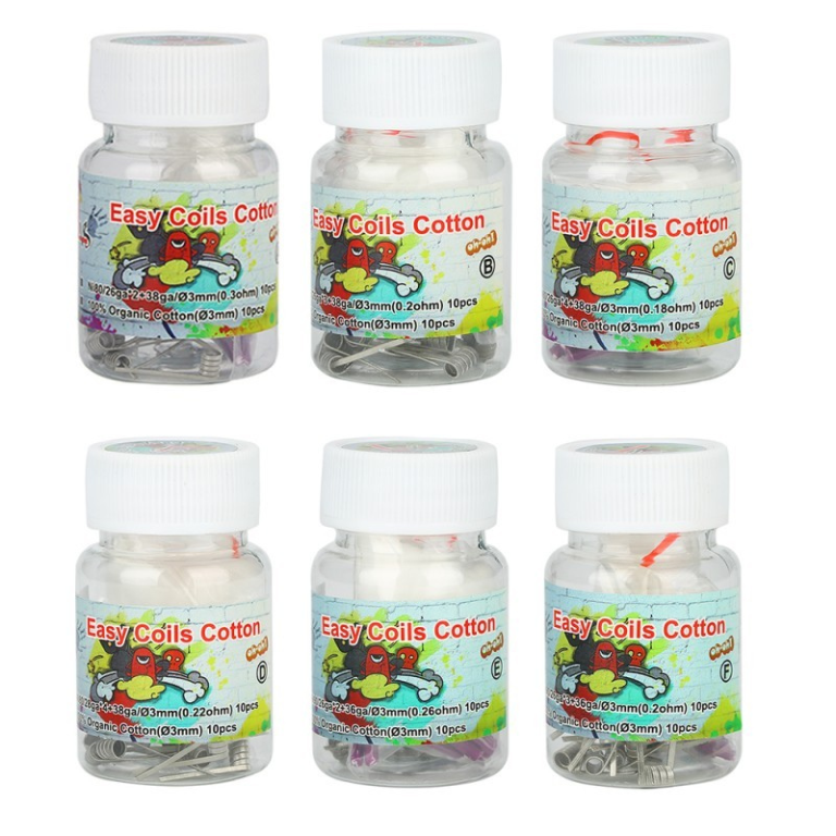 Easy Coils Cotton-10 RESISTENCIAS N80 +10 TIRAS DE ALGODÓN- Lvs Vape